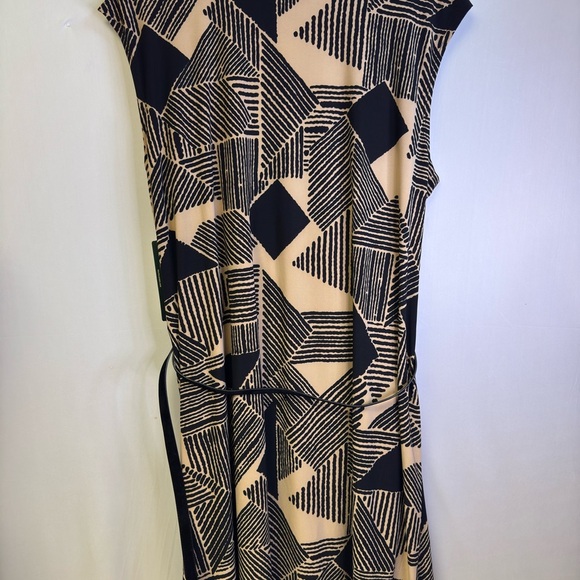 Ralph Lauren Black and Cream Patterned Midi Dress 3X NWT - Picture 5 of 6